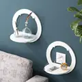 Wall shelf free punching wall-mounted TV background hanger bedroom balcony bedside wall flower pot stand decoracion habitacion preview-5