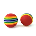 2Pcs Rainbow Toy Ball Interactive 3.5m Cat Toys Play Chew Rattle Scratch EVA Ball Training Pet Supplies preview-6