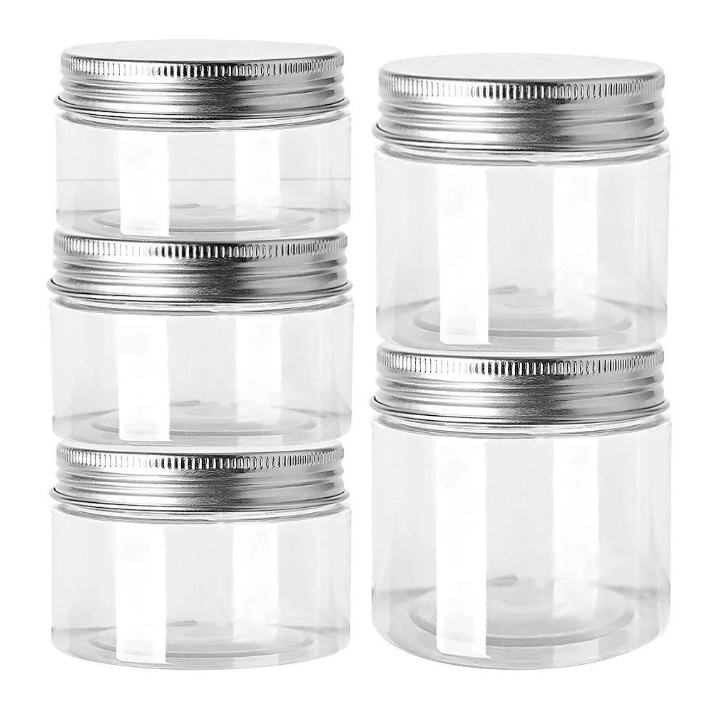 20pcs, 4 Oz Clear Plastic Jars Containers Refillable Plastic Storage  Containers With Screw Round Plastic Jars With Lids Empty Food Jars  Canisters For