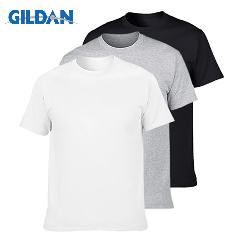 Αγορά Τοπ  3Pcs/lot GILDAN T Shirt Men Summer Short Sleeve O neck Mens  T-shirt 100% Cotton t shirt Tops Mens Brand tshirt Plus size XS-3XL