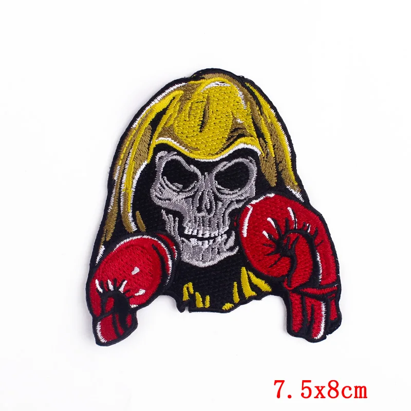 Horror Skull Patch Iron on Patches For Clothing Embroidery/Fusible Patch  Ironing Stickers Badge Stripes Punk Patches For Clothes