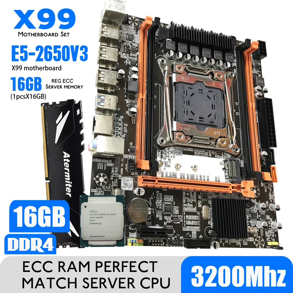 Купить Компьютерные компоненты Atermiter X99 D4 Ddr4 Motherboard Set With Xeon E5 2650 V3