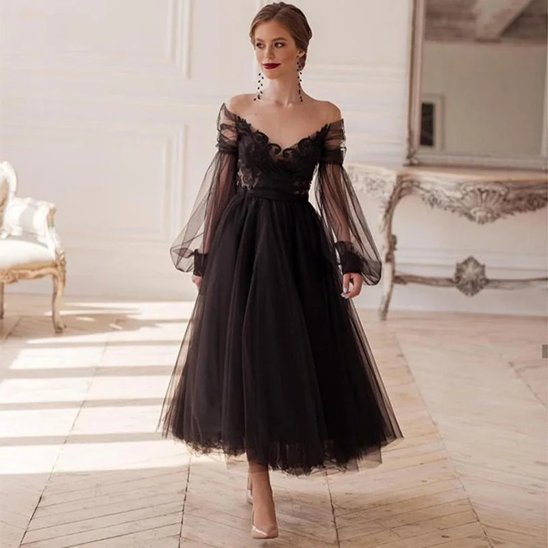 Sleeve Puff Sleeves Prom Dresses 