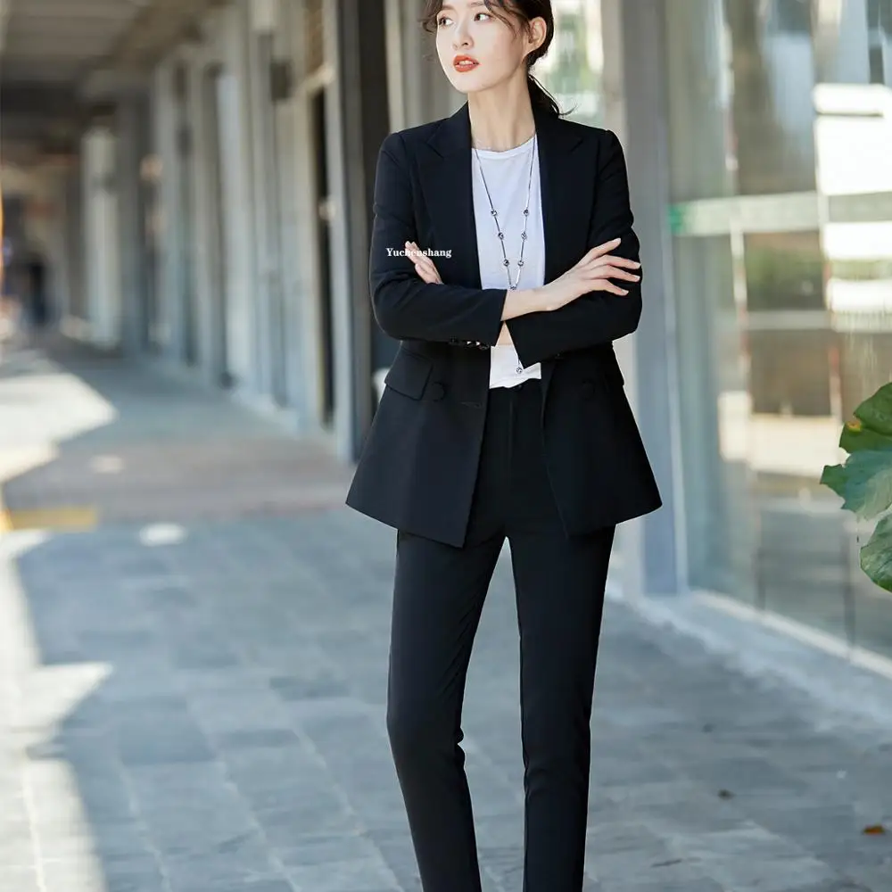 all black pants suit womens