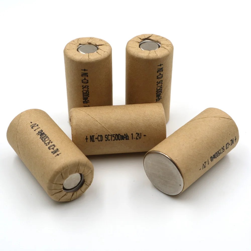 C&P SC1500mAh 5Pcs  SC1.5Ah Sub-C 1.2V Discharge Rate 15C 22A Vacuum Sweeper NI-CD Battery Cell-animated-img