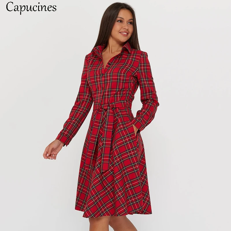 plaid dress with buttons