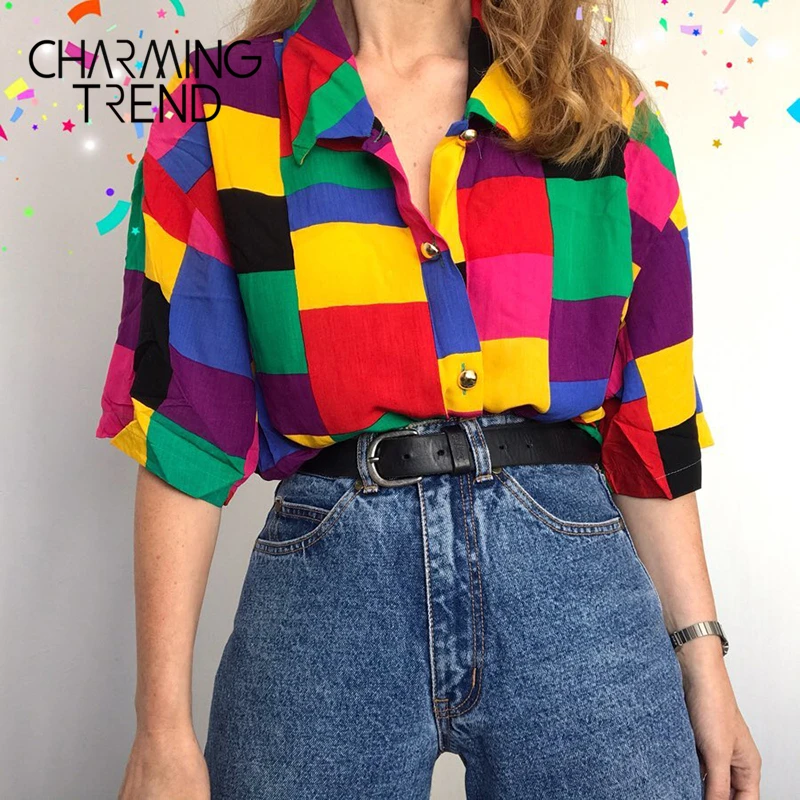 Women's colorful button up shirts Clearance