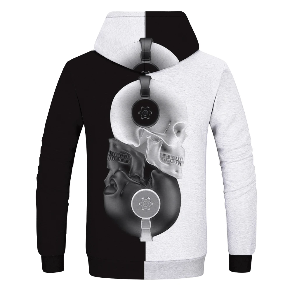 Long Sleeve Men's Hoodies Hood Half 