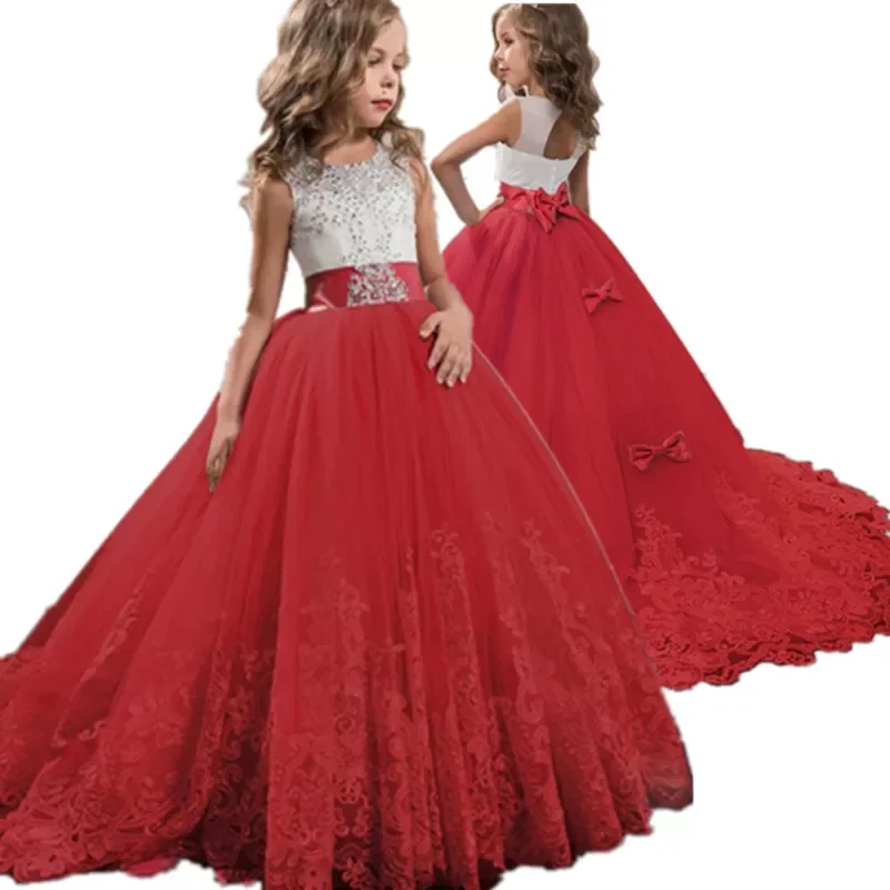 red gown lace