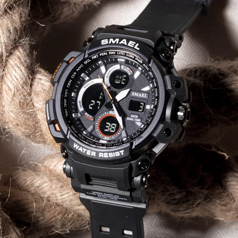Acquistare Orologi da uomo | SMAEL Watch Men Sports Watches Dual Display  Analog Digital Quartz Watch Fashion Camouflage Military Watch Men's  Waterproof Watch