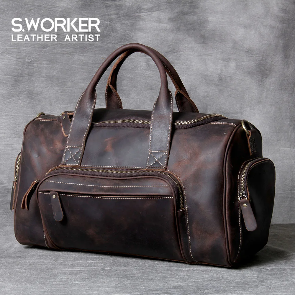 leather mens carry on bag