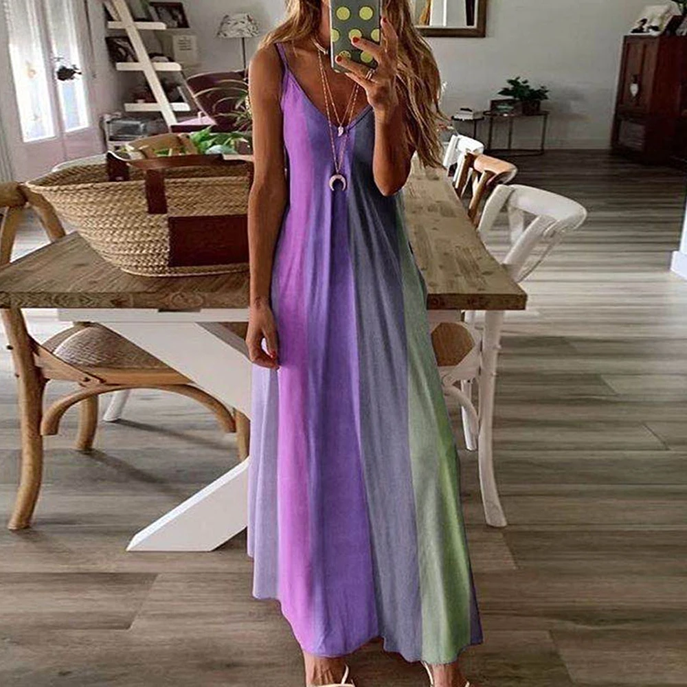 Bohemian Printed Women Tank Top Dress 