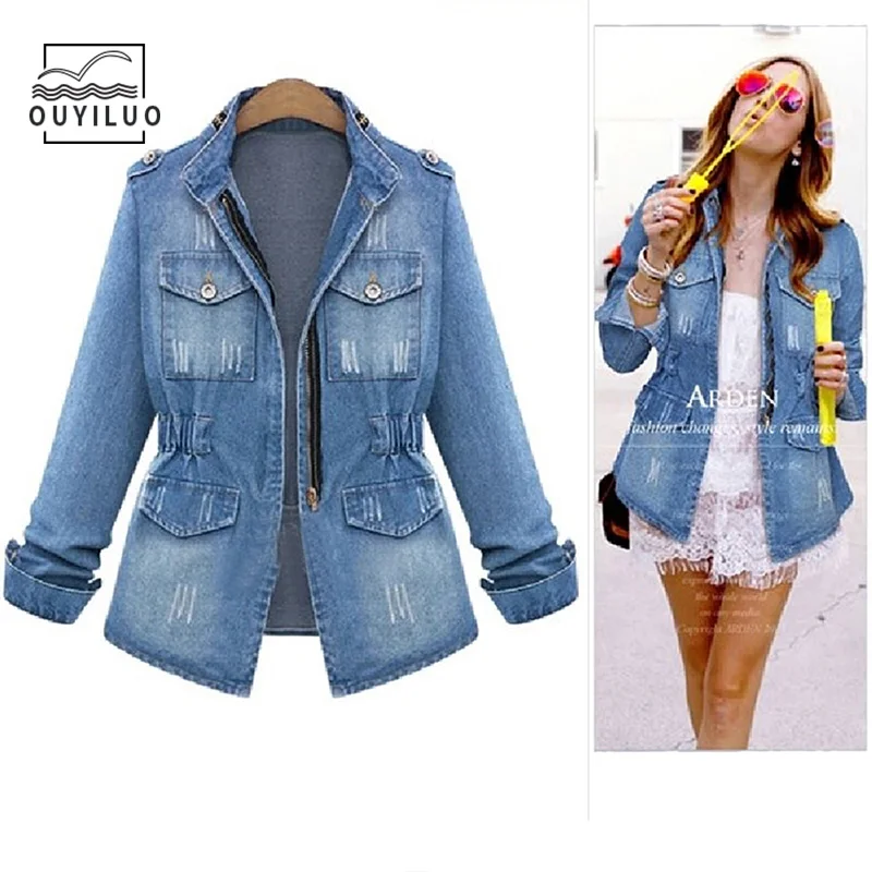 Women Cowboy Coat Personality Draw Back 