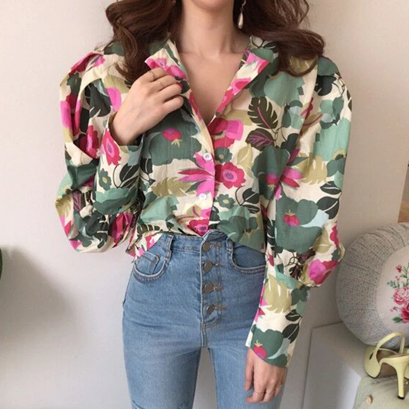 Autumn Lantern Sleeve Shirts Women 