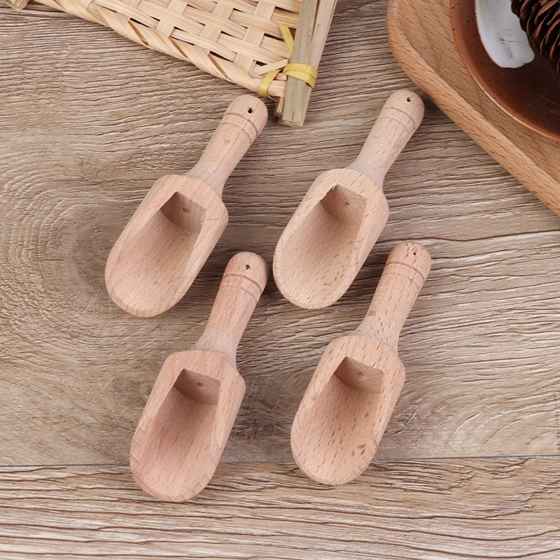 Dropship 4Pcs Mini Wooden Spoons; Small Spice Condiment Spoon