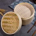 One Cage or Lid Cooking Bamboo Steamer for Fish Rice Vegetable Snack Basket Set Cooking Tools Dumpling Steamer 5pcs Steamer mats preview-2