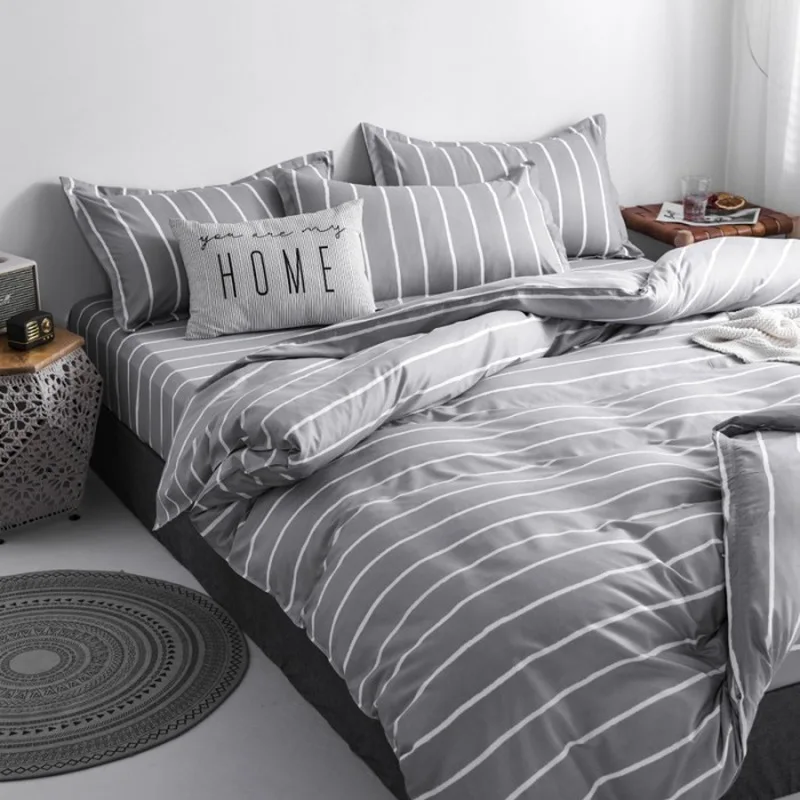 Set Pastoral Bed Sheet AB Side Duvet Cover