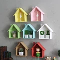 House Shape Wood Wall Shelf Display Hanging Shelving No Finish for Bedroom Kids' Room Decorations preview-1