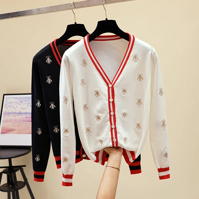 insect embroidery cardigan