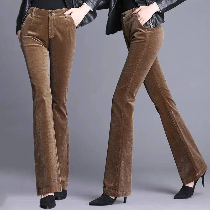 high waisted skinny flare trousers