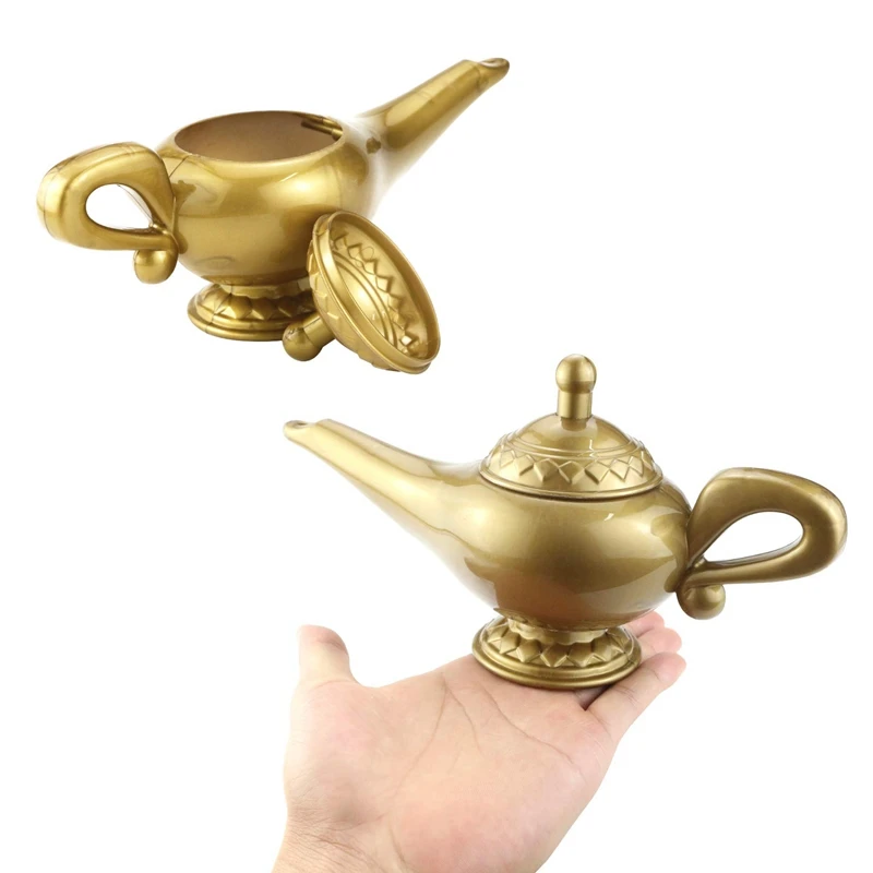 12cm(4.7)Classic Rare Hollow Legend Aladdin Magic Genie Lamps Incense  Burners Retro Wishing Oil Lamp Home Decor Gift