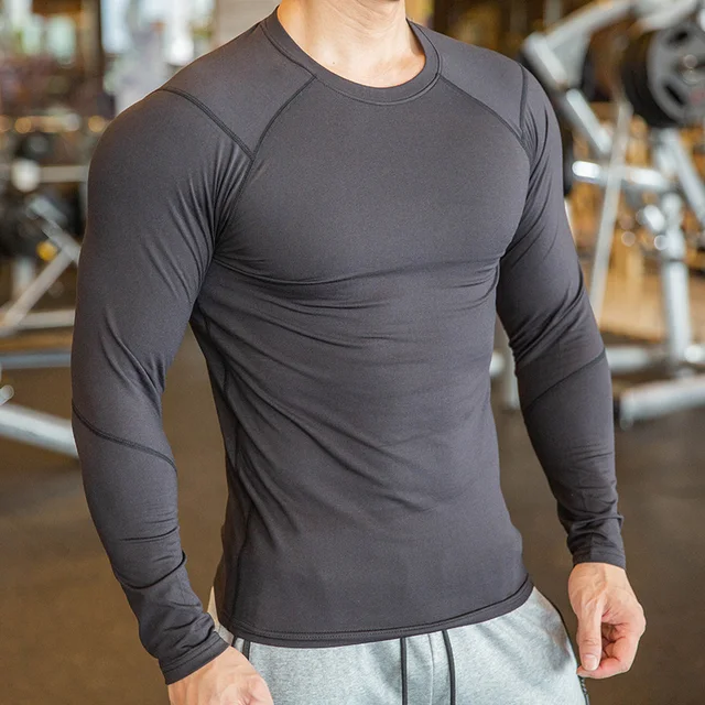 Long Sleeve Sport Shirt Men Fitness 