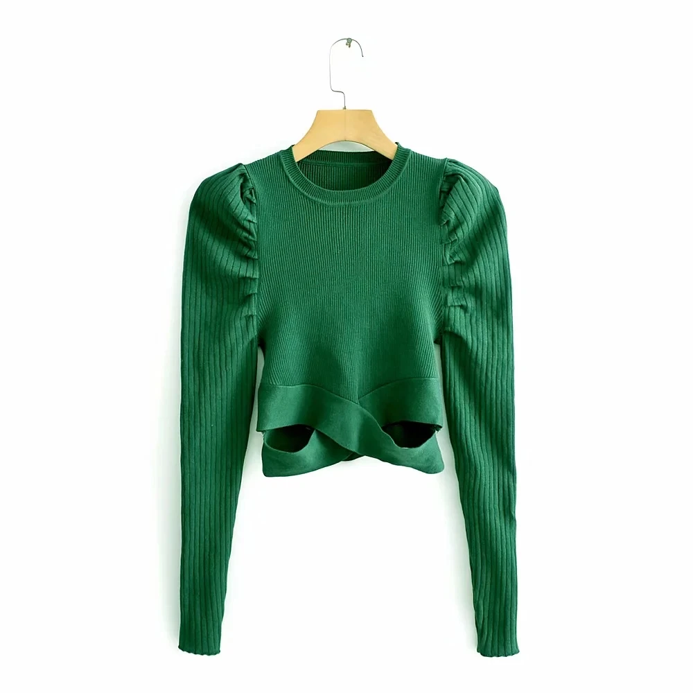 Vintage cross green cropped sweater 