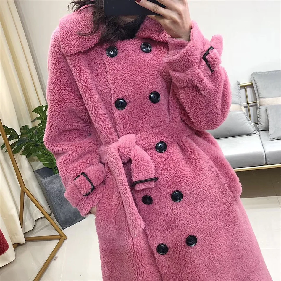 colorful teddy coat