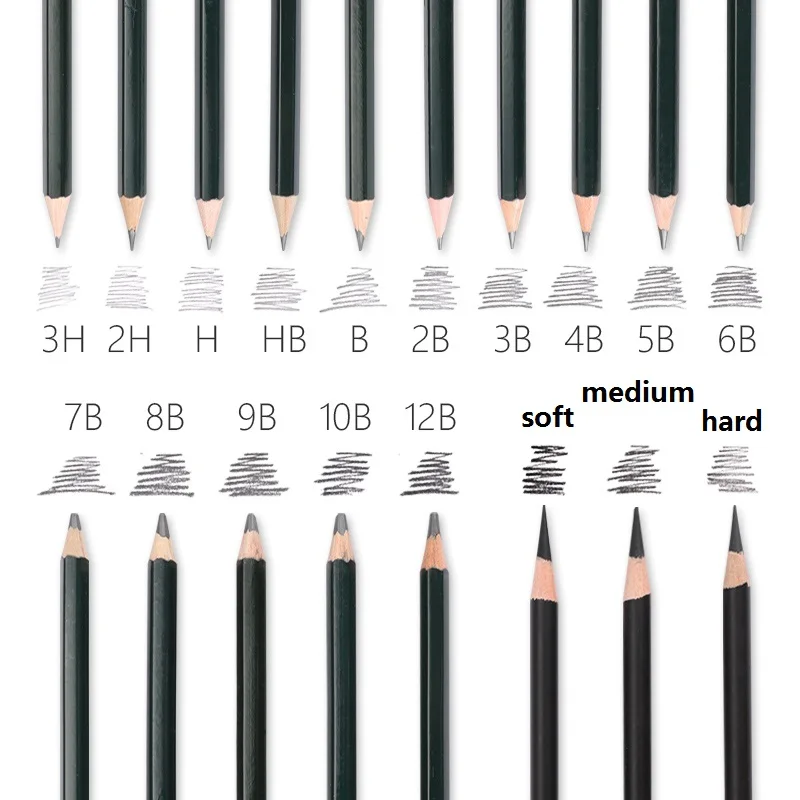 Maries 12Pcs Wood Charcoal Pencil Set Soft Neutral Hard Black Sketch  Charcoal for Artist Painting Drawing Pencil Art Supplies