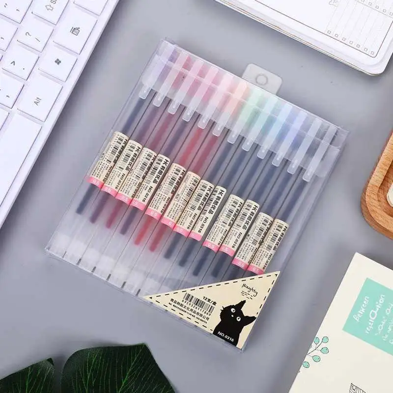 12 Color Macaron Kawaii Pen 12 Colored Gel pens Set 0.5 mm Ballpoint Pen  for Journal