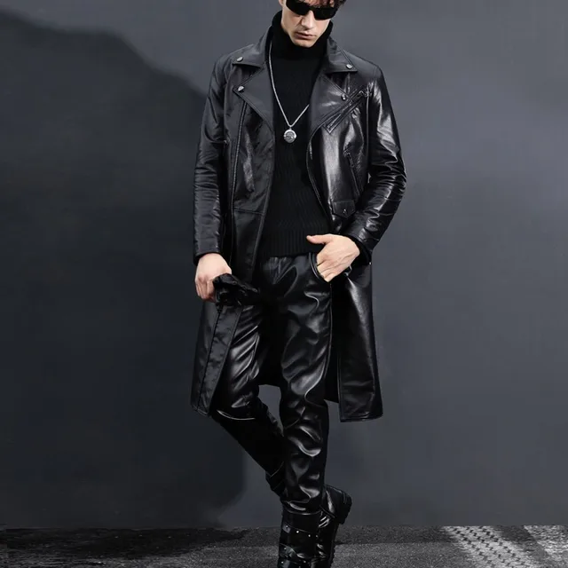 black slim fit trench coat