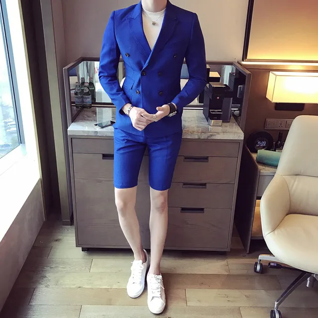 royal blue short suit