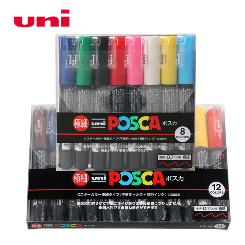 Uni POSCA Colores Acrylic Marker Pen,PC-3M Plumones Rotuladores POP Paint  Poster Pen/Graffiti Advertisement School Art Supplies