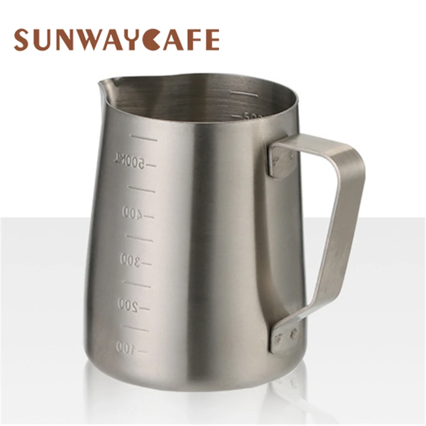 Stainless Steel Milk Frothing Jug Silver Frother Coffee Latte Container Metal  Pitcher Barista Cup