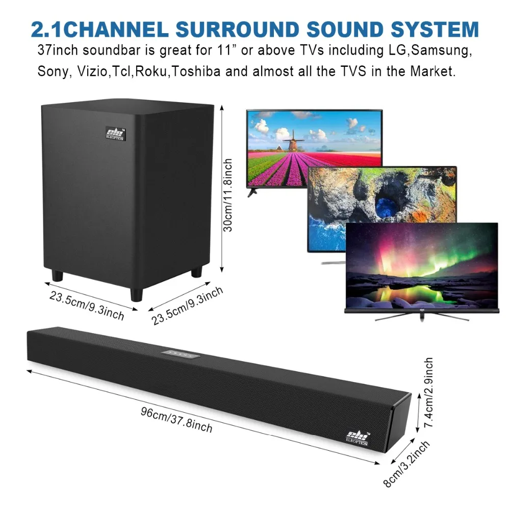120W Home Theater Sound System Soundbar 