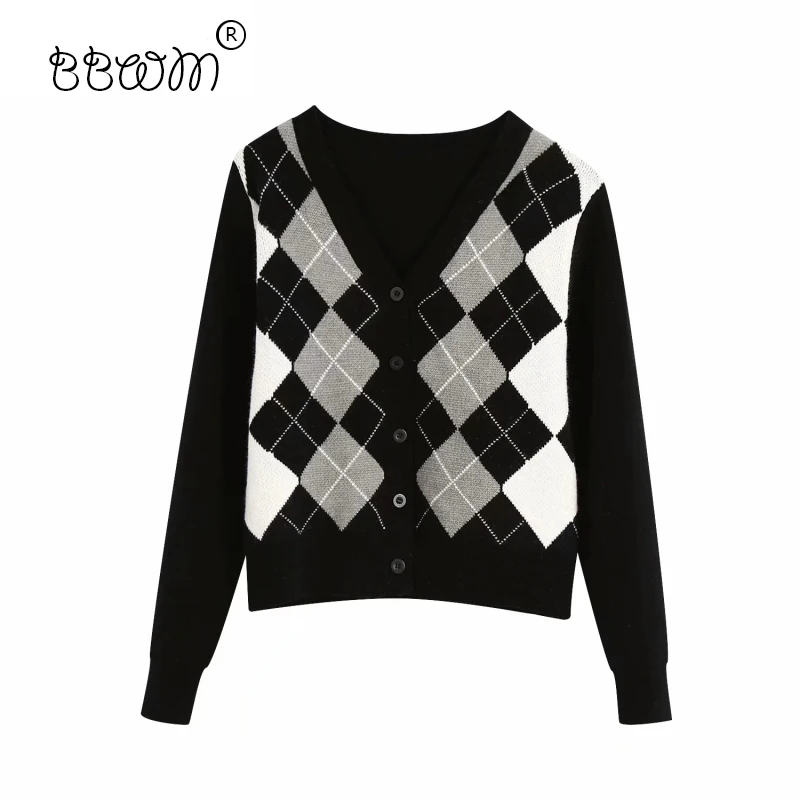 V-Neck Sweaters Female Chic Jumpers