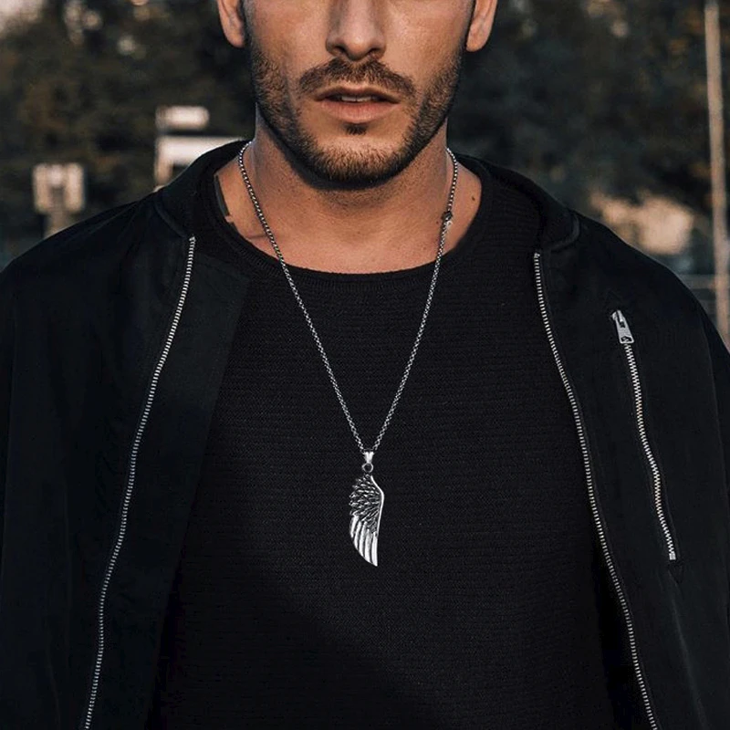 Mens angel wing necklace Clearance