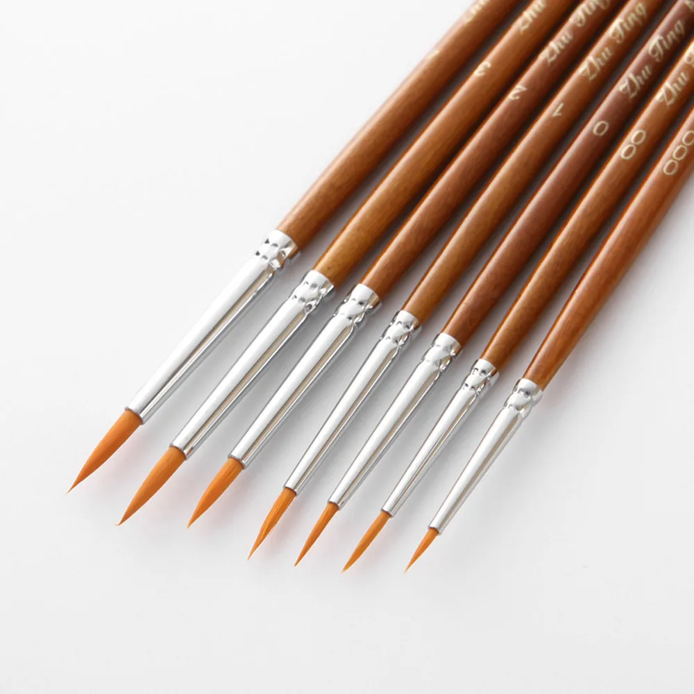 8 Pcs Professional Paint Brushes Different Shape Nylon Hair Artist