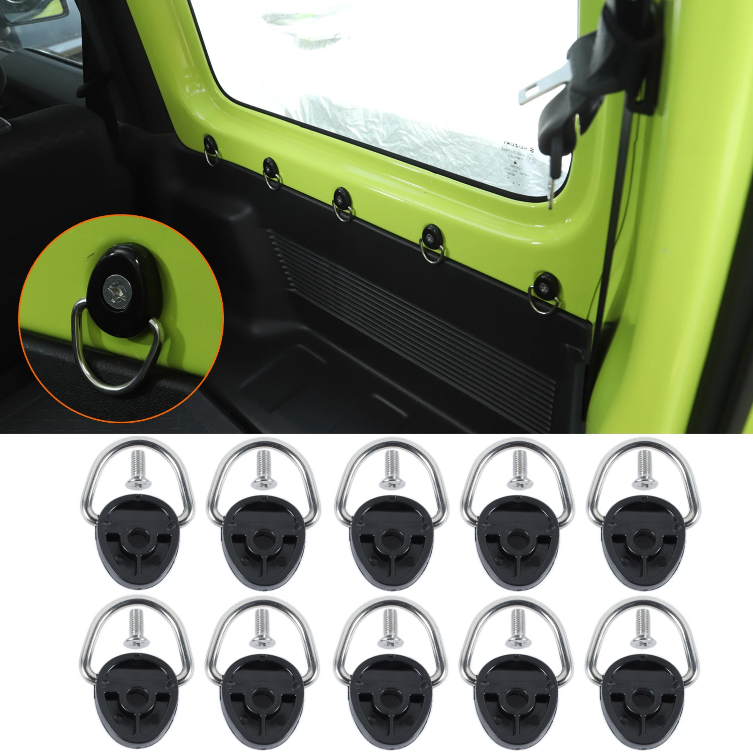 Αγορά Αξεσουάρ εσωτερικού χώρου for Suzuki Jimny 2019 2020 2021 2022 2023  JB64 JB74 Car Tie Down Anchors D-Ring Buckle Seat Head Restraint Interior  Accessories