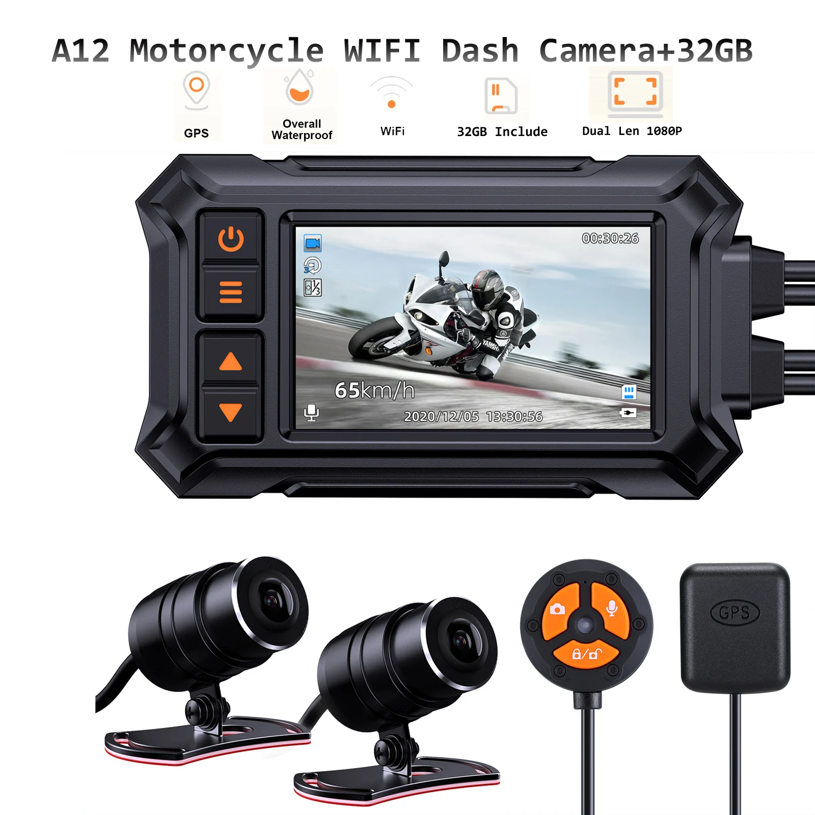 double lens full hd motorcycle recorder