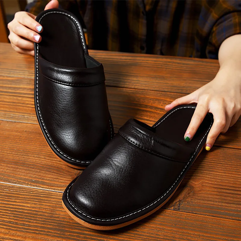 Artifical Leather Slippers Men 