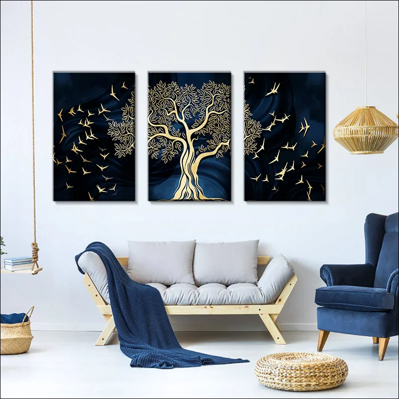 Abstract Bird Add Frameposter and Printmaking Nordic Wall Art Tree Canvas Painting with Frame Living Room Bedroom Graphics Hom
