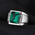 CiNily Authentic Luxury Emerald 925 Sterling Silver Men Rings for Business Party Men Fine Jewelry Ring SR013 preview-3