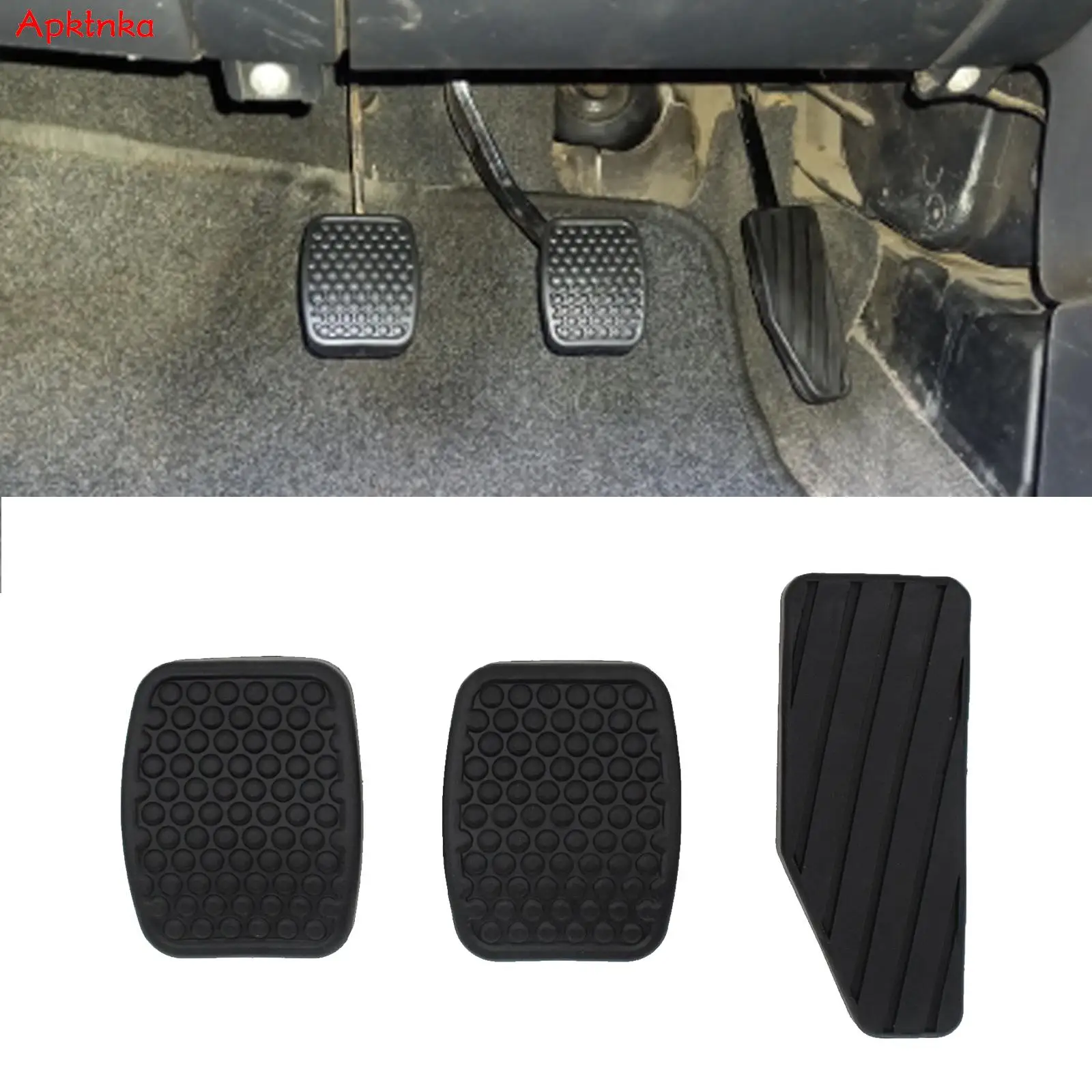 3Pcs/ Set Car Brake Clutch Accelerator Pedal Rubber Pad Cover For Suzuki Swift Samurai Sidekick Vitara Tracker OE# 49751-79001-animated-img