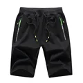 2022 Beach Shorts Male Fashion Summer Breeches Shorts men's knitted Boardshorts sports cotton Fitness casual short pants men preview-3