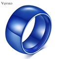 Vqysko High Quality 8mm Polished Blue Ceramic Wedding Rings for Men Women Jewelry Fashion Gifts Ring Accessories Available