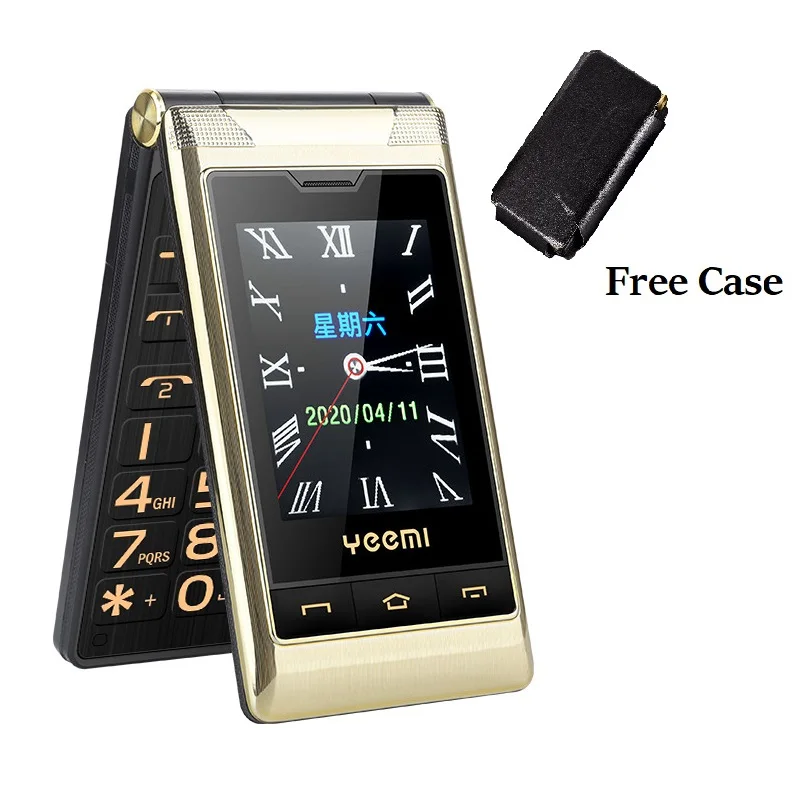 Happyhere F7 flip cell phones 2.8 screen unlocked celular speed