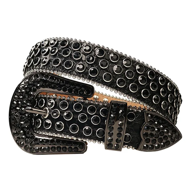 rhinestone black belt