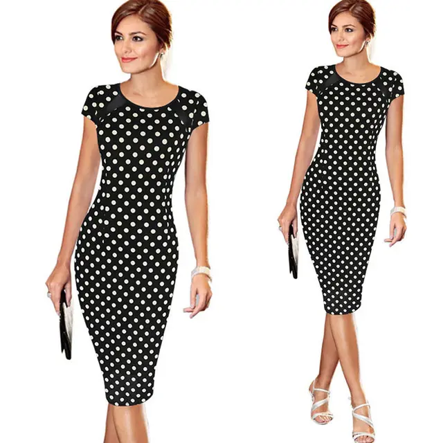 smart polka dot dress