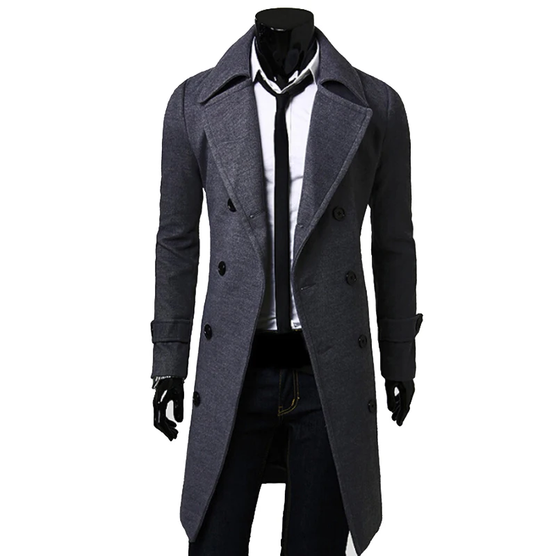 men's slim long coat